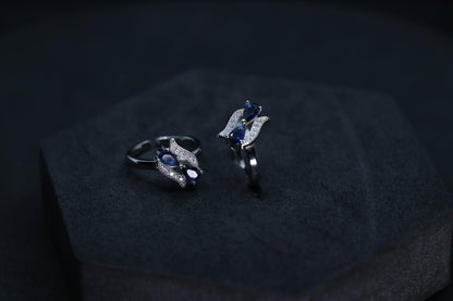 925 Silver Blue Stone Toe Rings