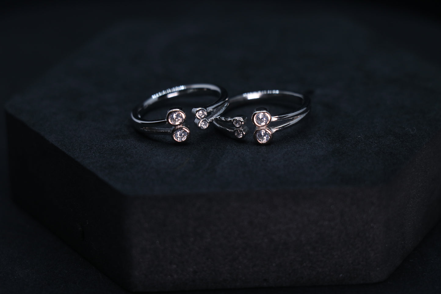 925 Silver Four Stone Toe Rings