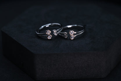 925 Silver Four Stone Toe Rings