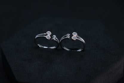 925 Silver Four Stone Toe Rings