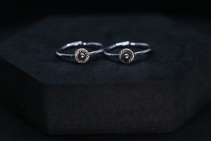 Oxidised 925 Silver Minimal Toe Rings