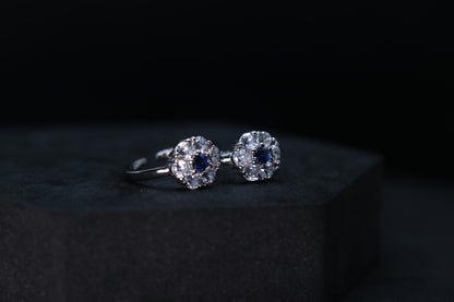 925 Silver Blue Stone Toe Ring