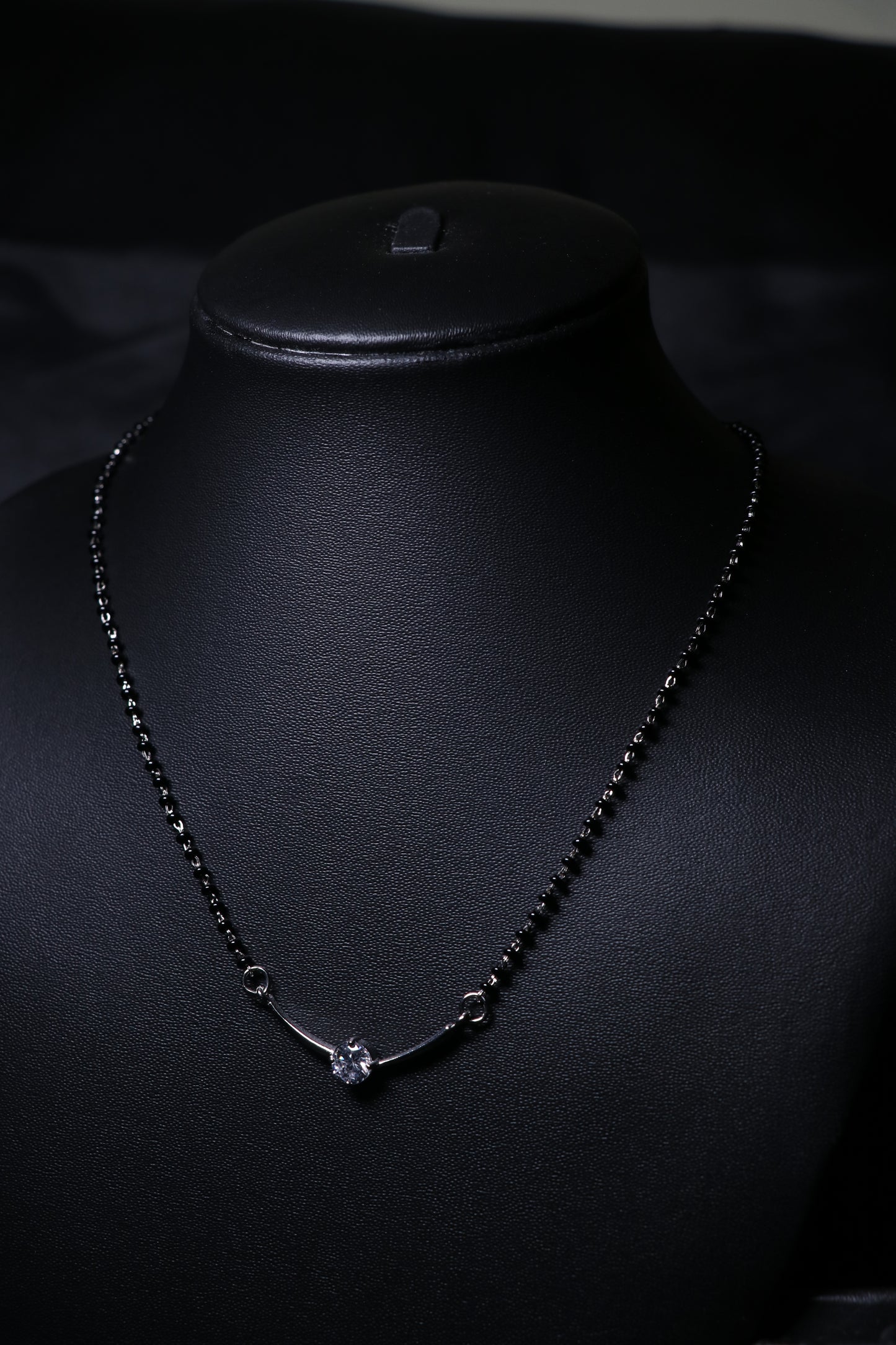 925 Silver Solitaire Single Stone Mangalsutra