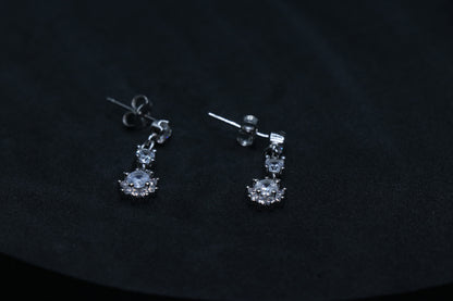 Solitaire Minimal Drop Earrings