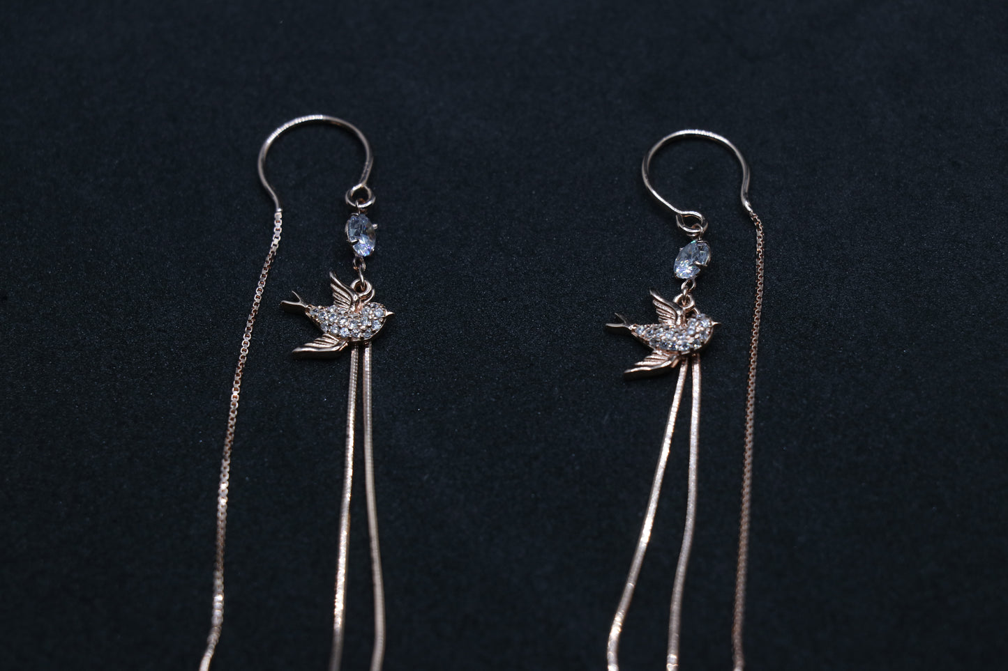 Birdy Rosegold Danglers Drop Earrings