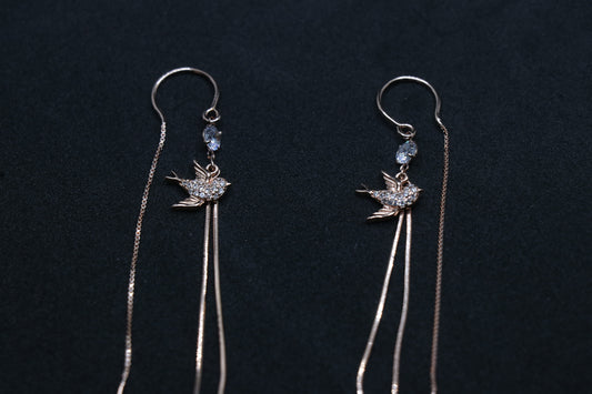 Birdy Rosegold Danglers Drop Earrings