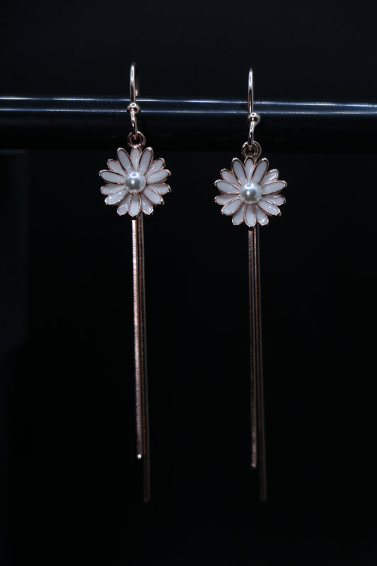 Floral Rosegold Danglers Drop Earrings