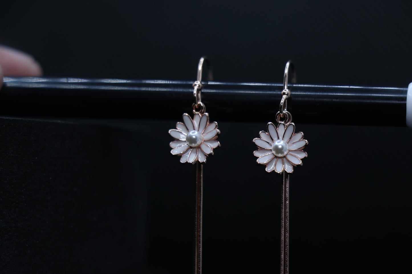 Floral Rosegold Danglers Drop Earrings