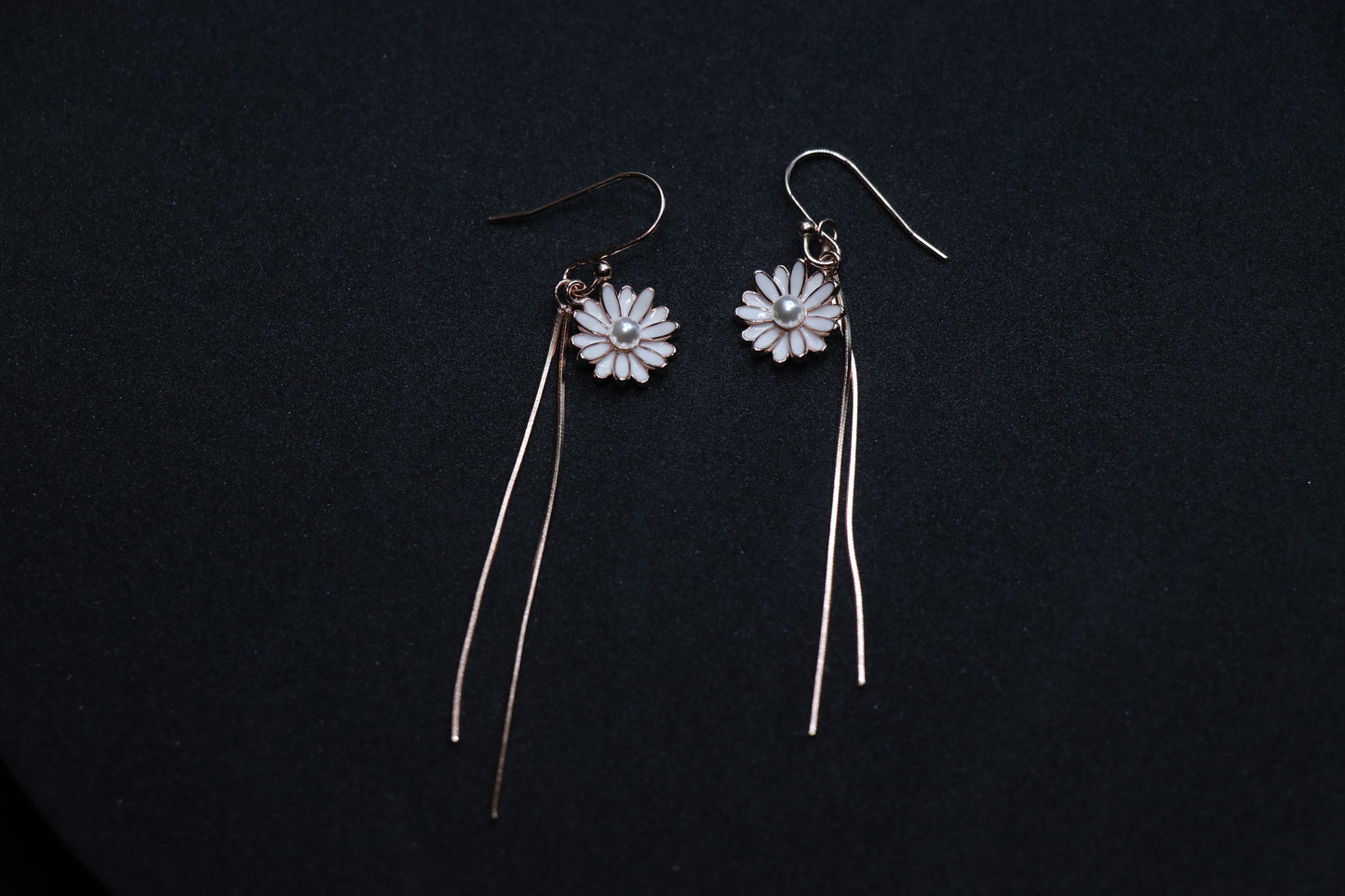 Floral Rosegold Danglers Drop Earrings