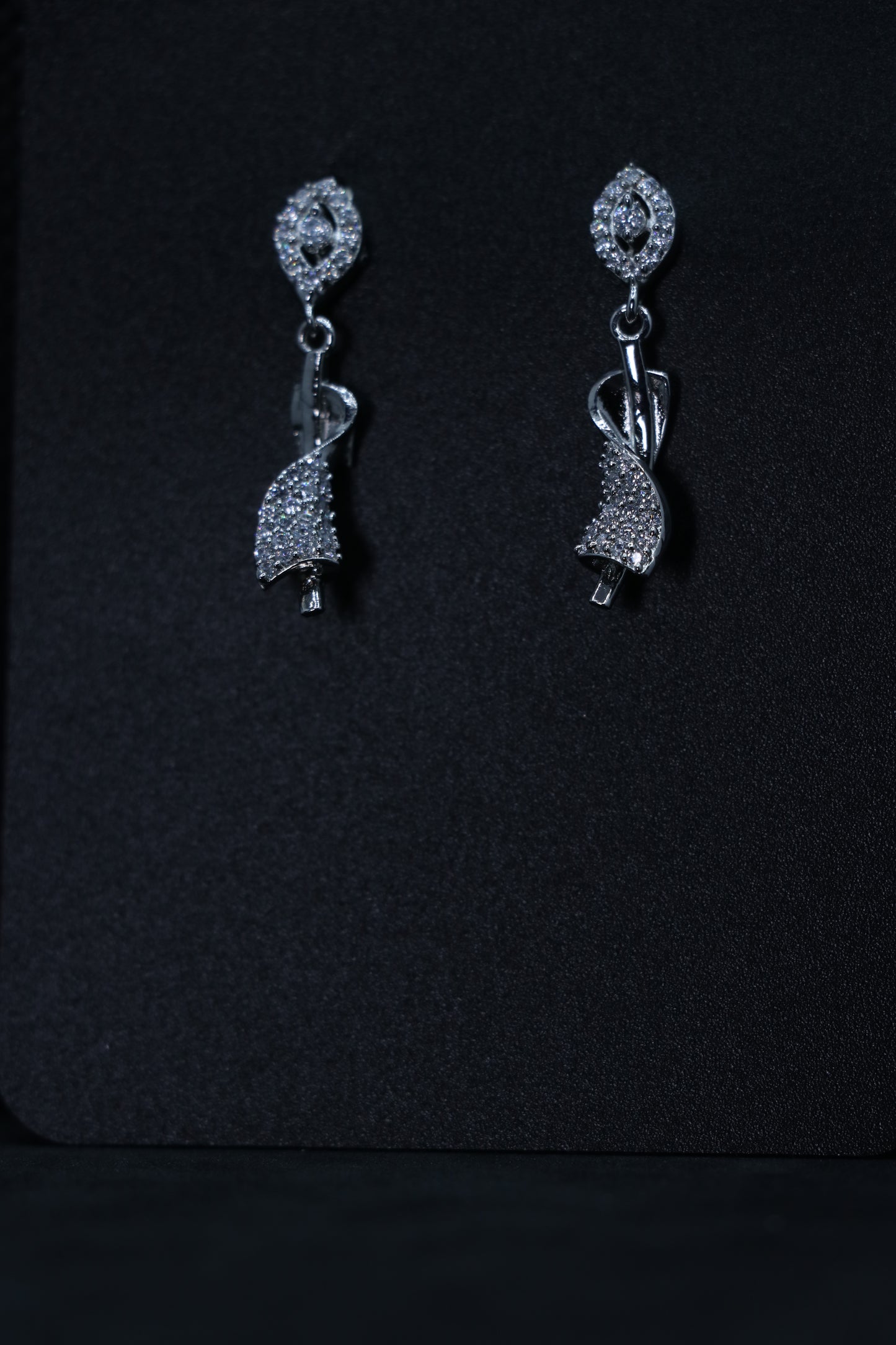 Zig Zag Silver Drop Earrings