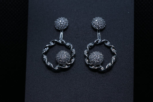 Twisted Silver Drop Earrings