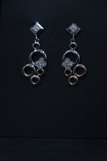 Bubble Silver Drop Earrings