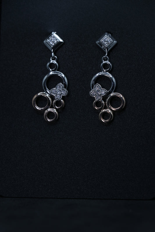 Bubble Silver Drop Earrings