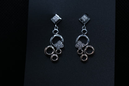 Bubble Silver Drop Earrings