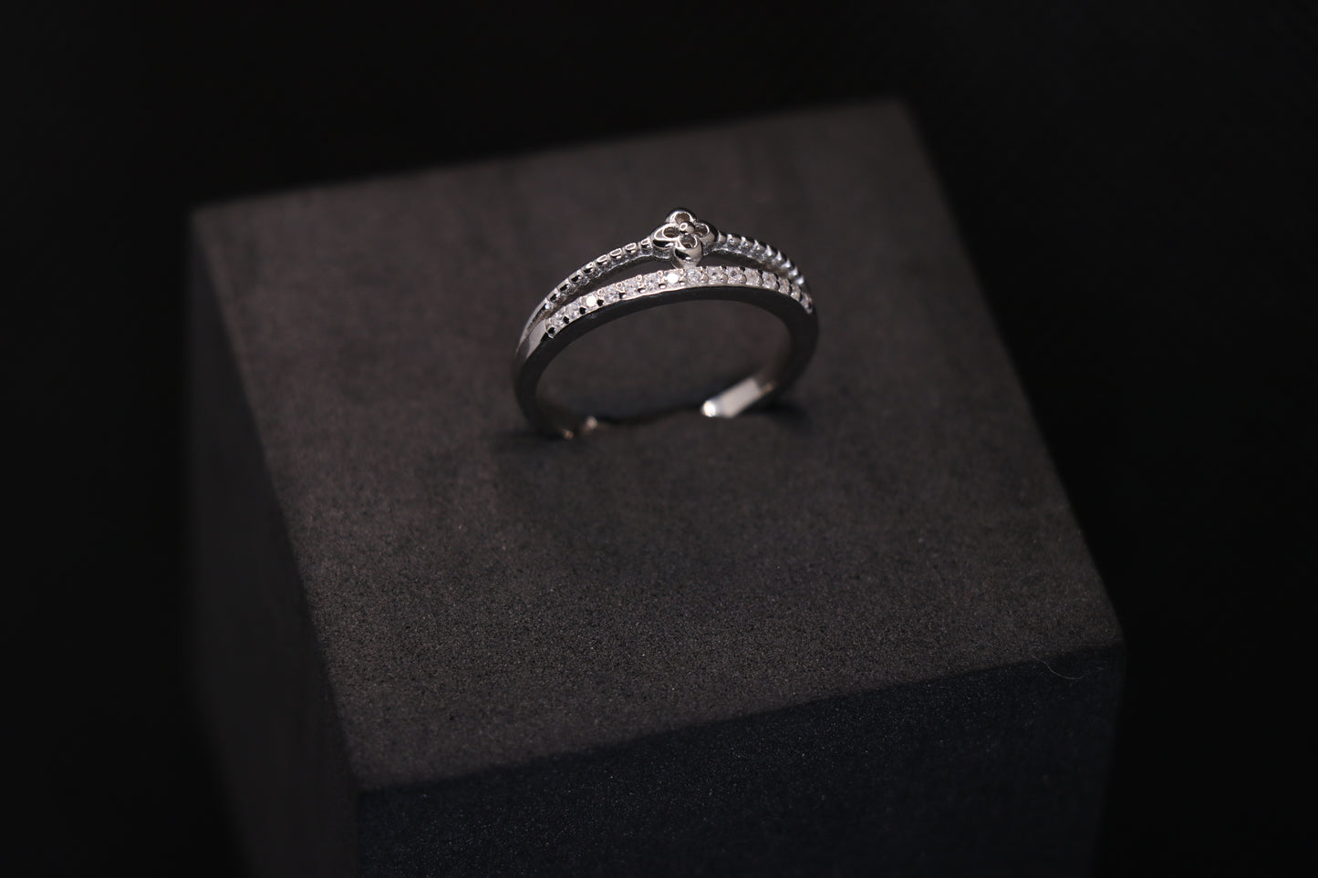 Studded Silver Ring For Her