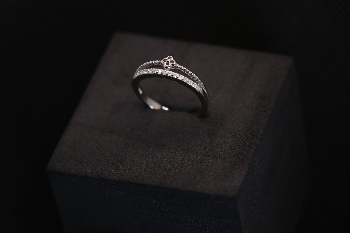 Studded Silver Ring For Her