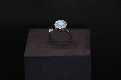 Rotatable Turquoise Silver Ring