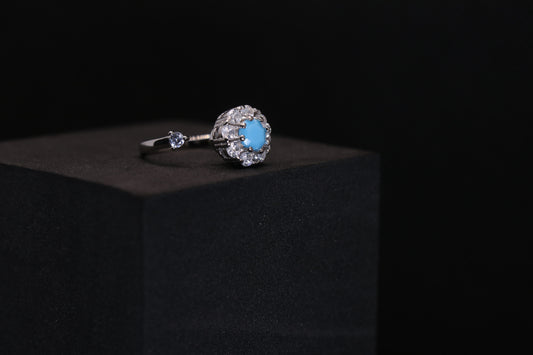 Rotatable Turquoise Silver Ring