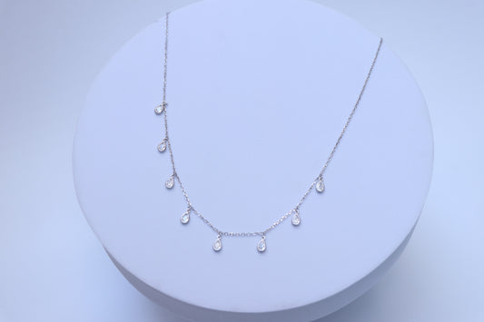 White Gemstone Minimal Necklace