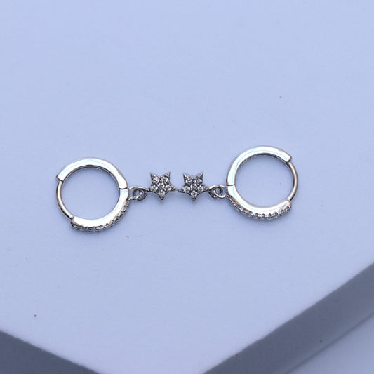 Li'l Stars Silver Hoop Earrings