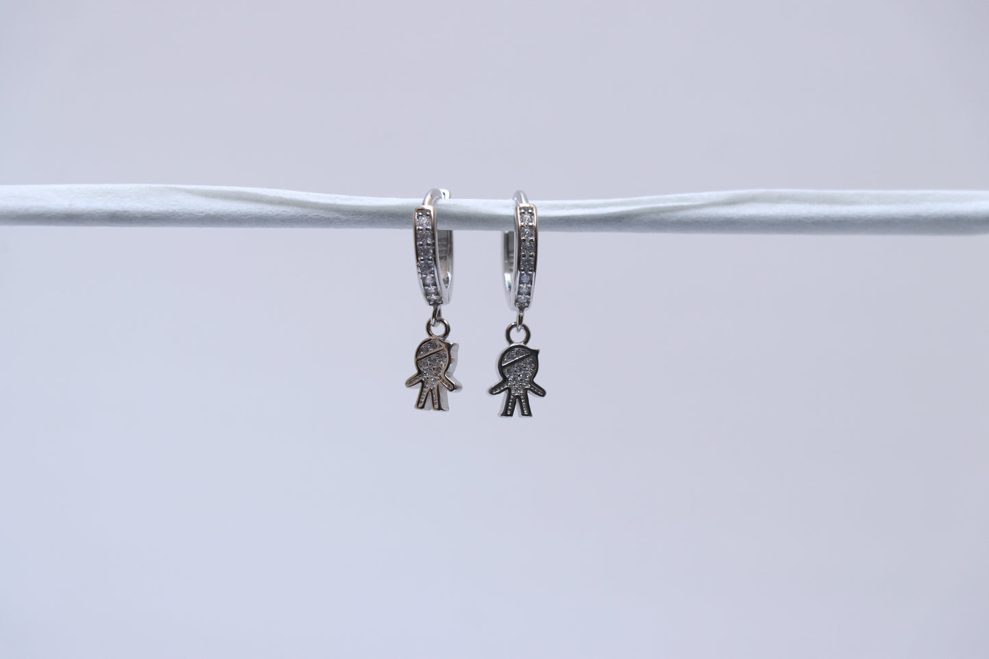 Minion Silver Hoop Earrings