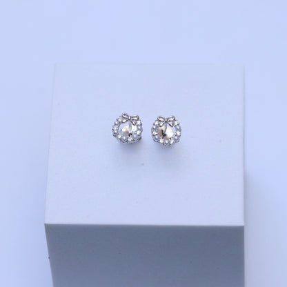 Flora Ribbon Silver Studs