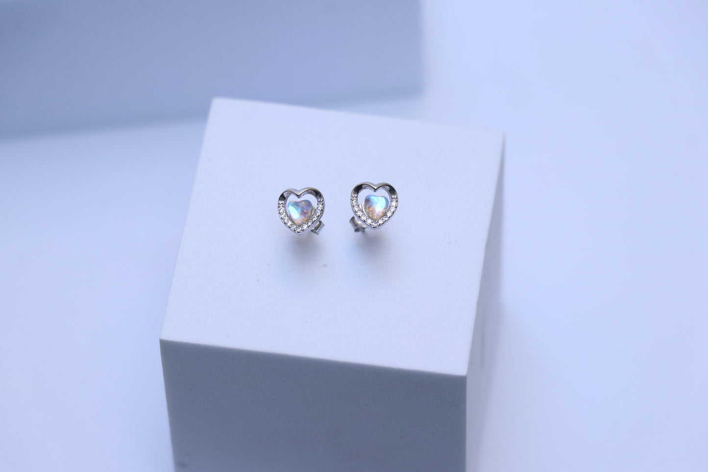 Li'l Magical Heart Silver Studs