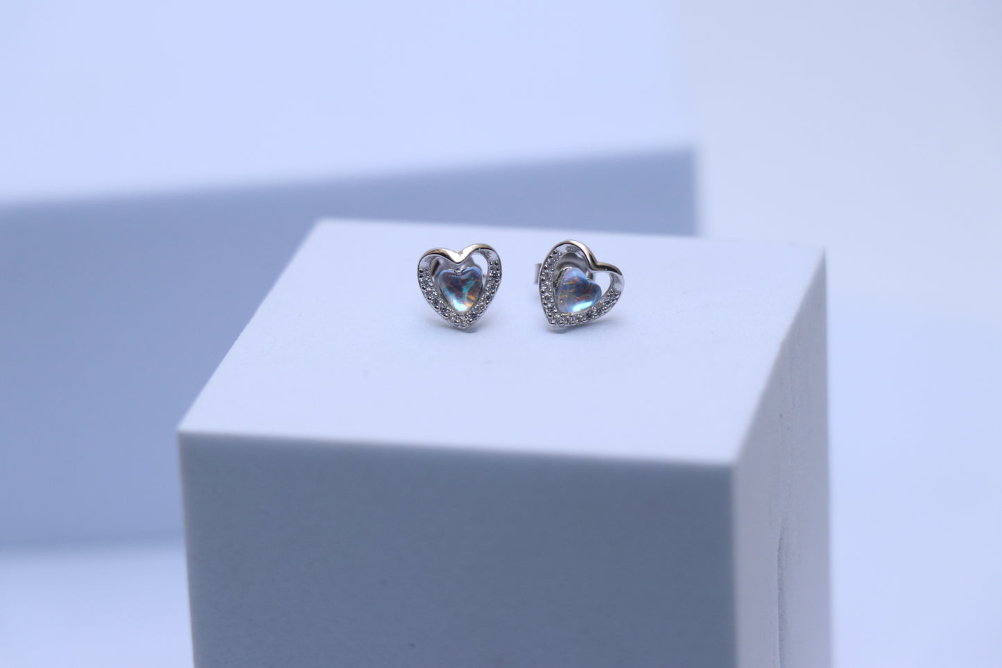 Li'l Magical Heart Silver Studs