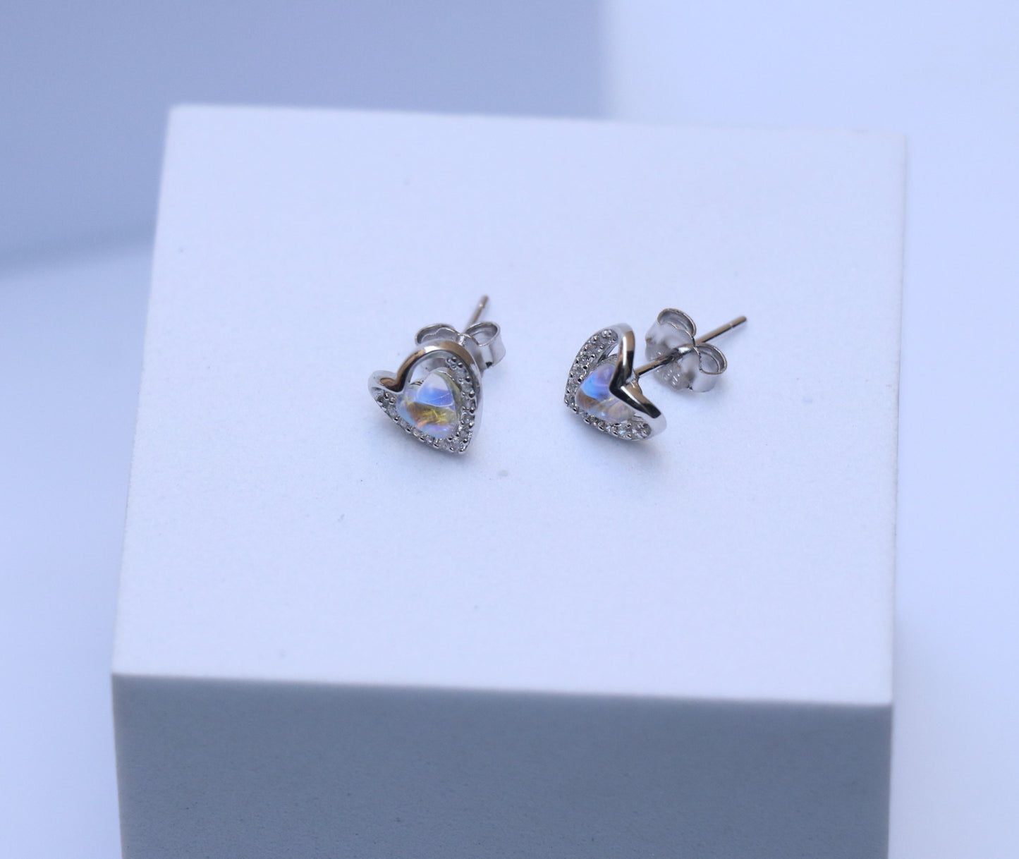 Li'l Magical Heart Silver Studs