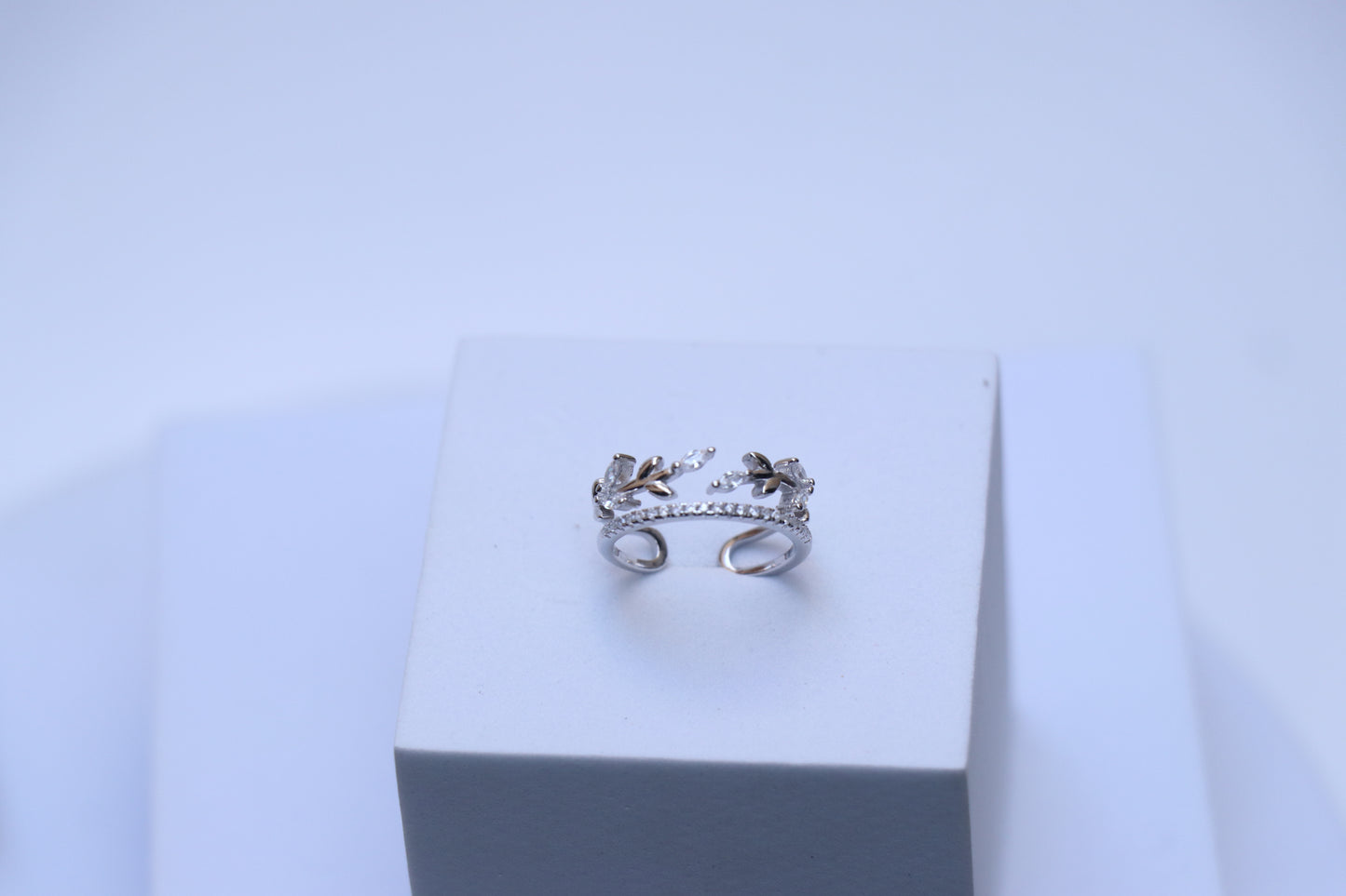 Floral Silver Ring Band