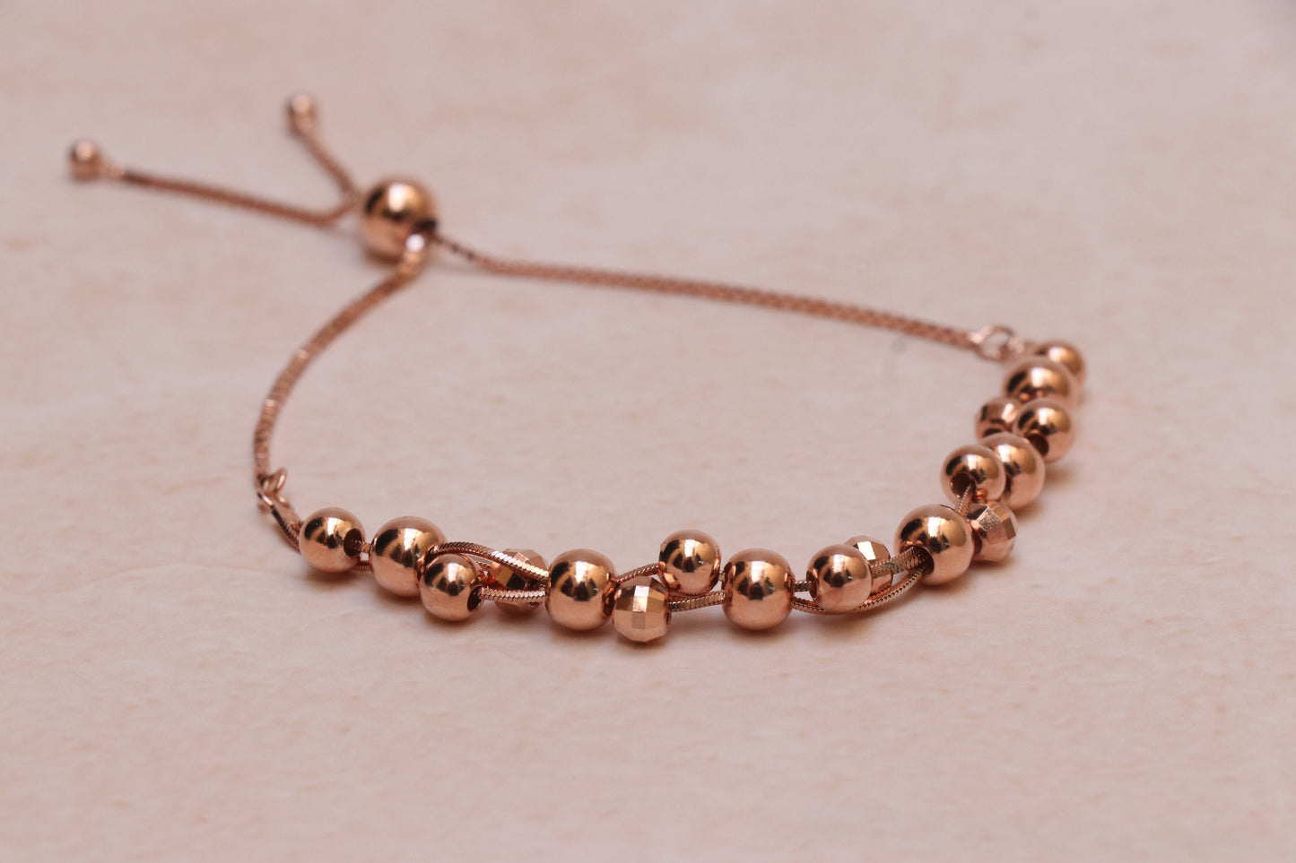 18k Rose Gold Plated Silver Chain Bracelet