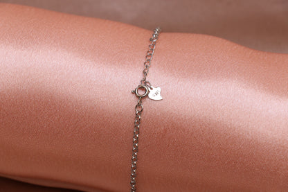 Heart Silver Chain Bracelet