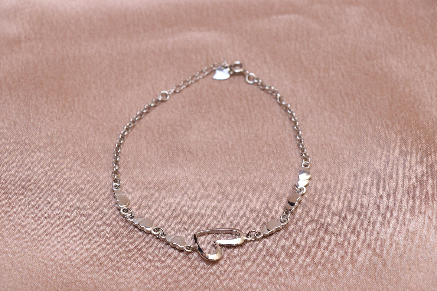 Heart Silver Chain Bracelet