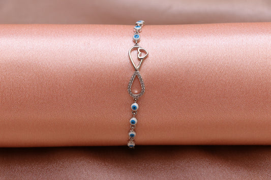 Infinity Evil Eye Silver Chain Bracelet