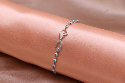 Infinity Evil Eye Silver Chain Bracelet