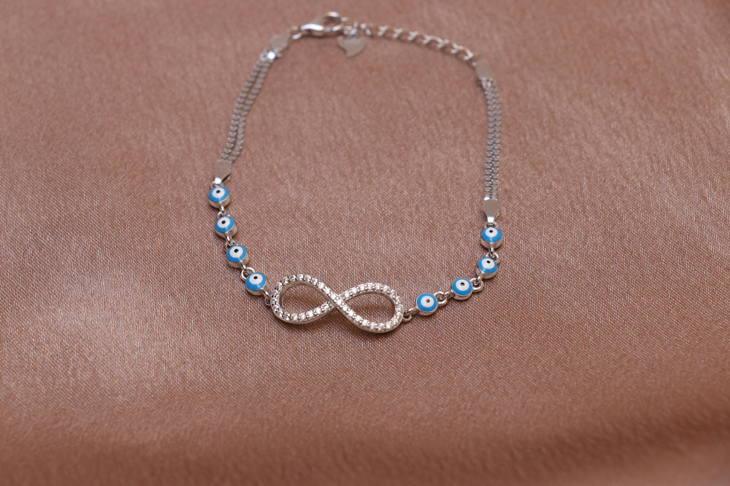 Infinity Evil Eye Silver Chain Bracelet