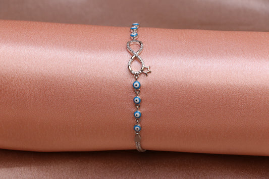 Infinity Queen Silver Chain Bracelet