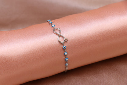 Infinity Queen Silver Chain Bracelet