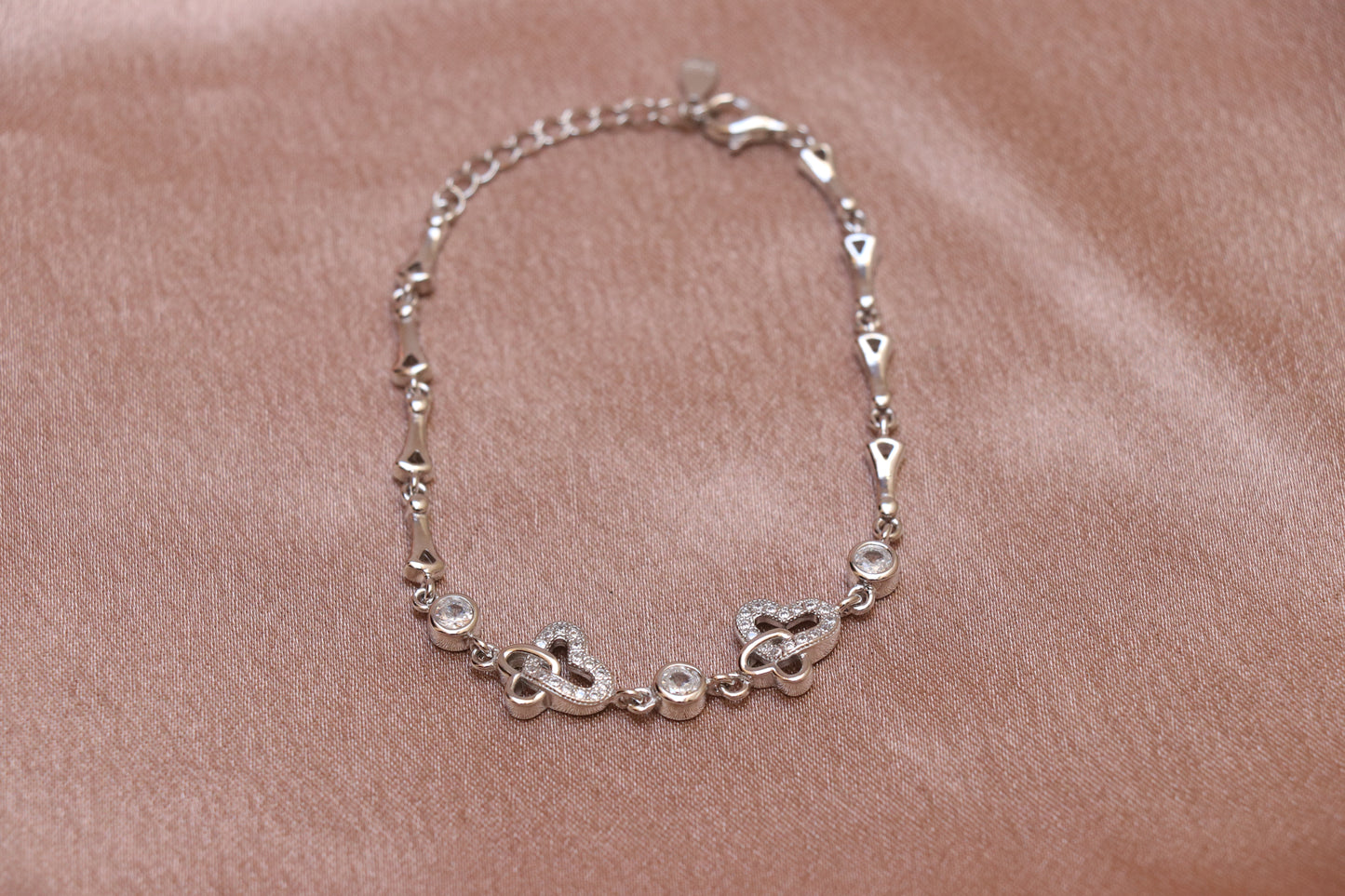 Heart In Heart Silver Chain Bracelet