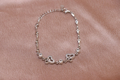 Heart In Heart Silver Chain Bracelet