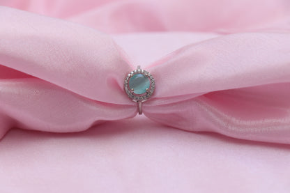 Green Stone Silver Ring