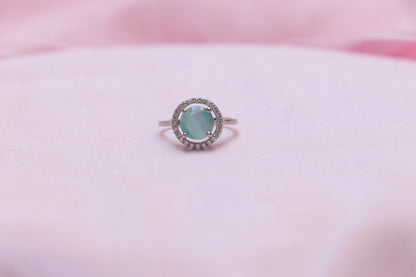 Green Stone Silver Ring