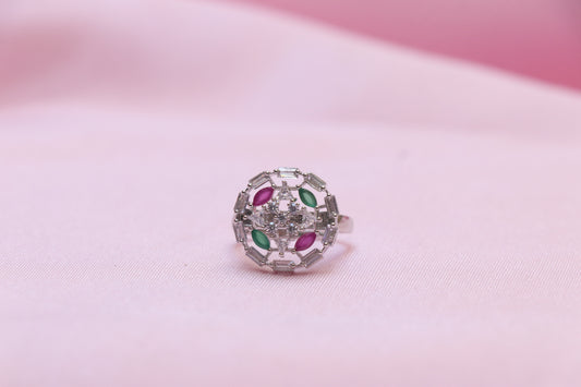 Ruby Emerald Cocktail Ring