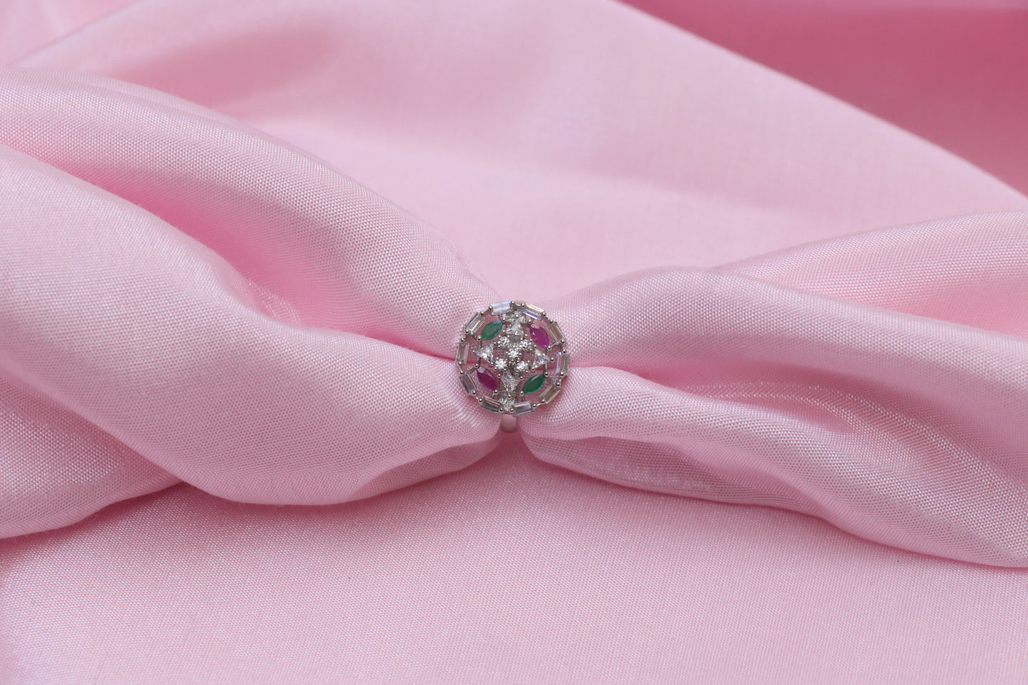 Ruby Emerald Cocktail Ring