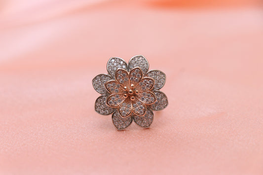 Rosegold Studded Cocktail Ring