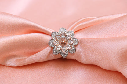 Rosegold Studded Cocktail Ring