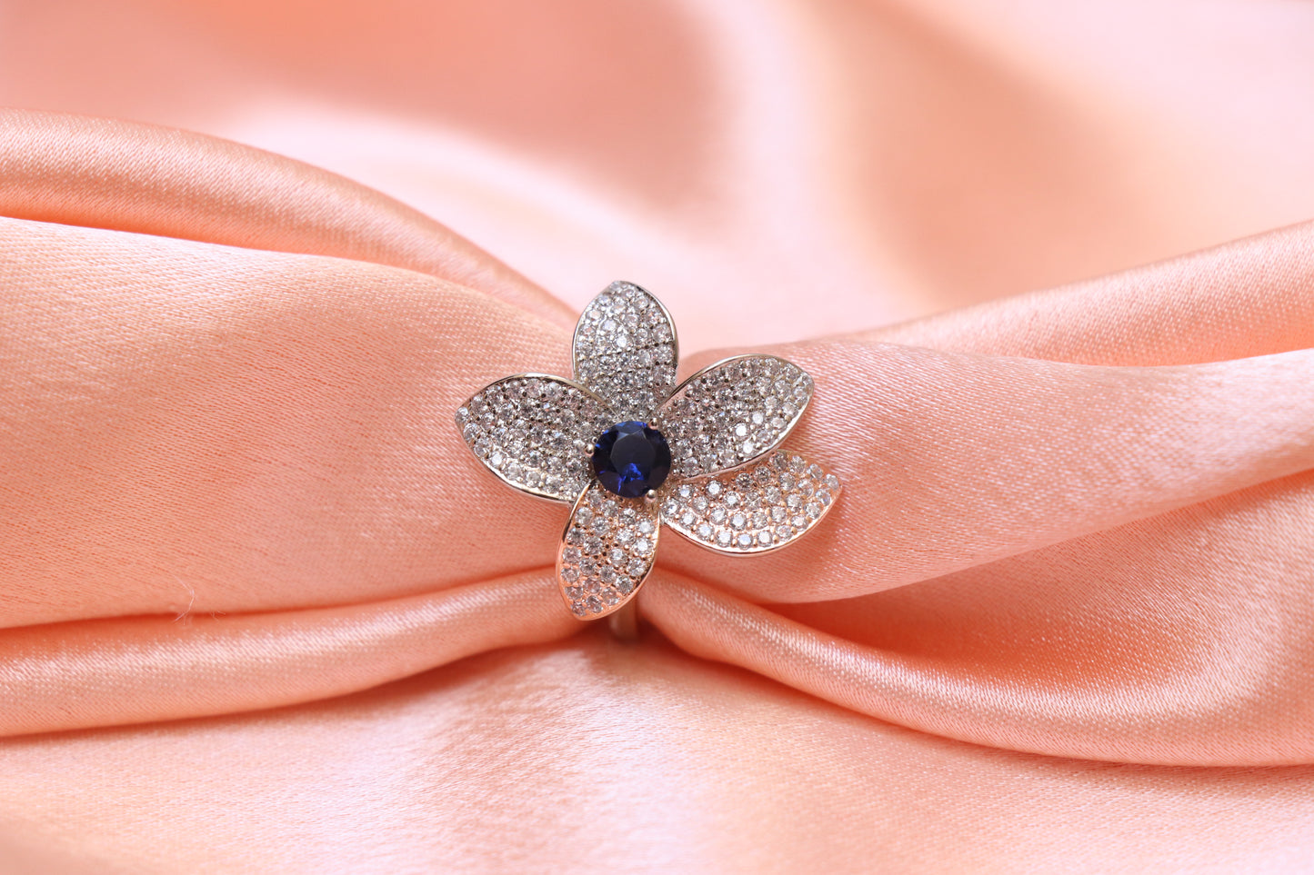 Sapphire Flora Cocktail Ring