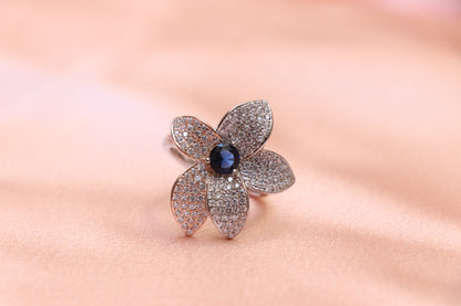 Sapphire Flora Cocktail Ring