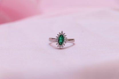 Emerald Silver Ring