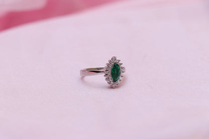 Emerald Silver Ring